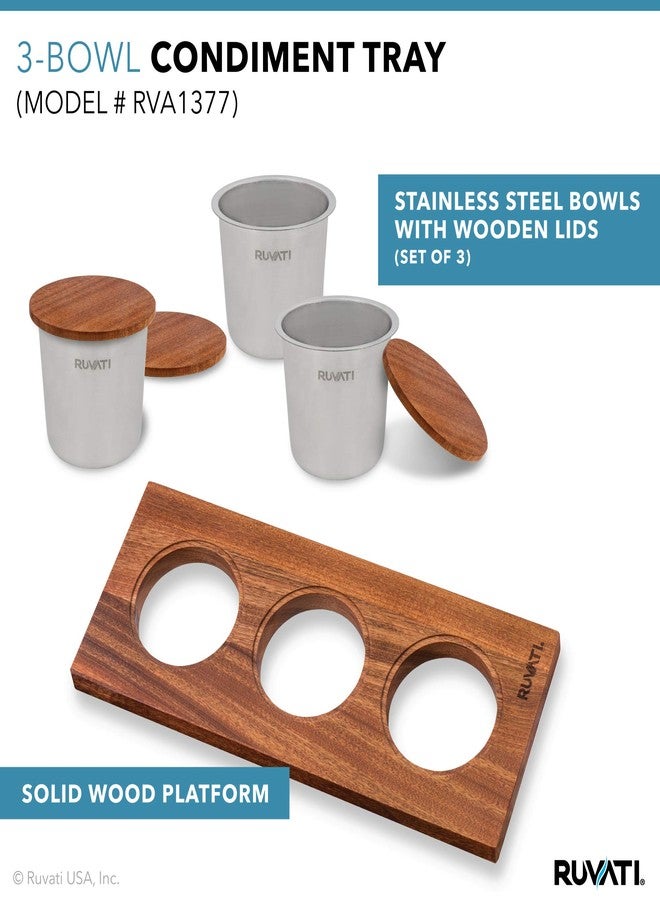 Ruvati Condiment Tray 3 Bowl Serving Board for Workstation Sinks (Complete Set) - RVA1377 - Image 5